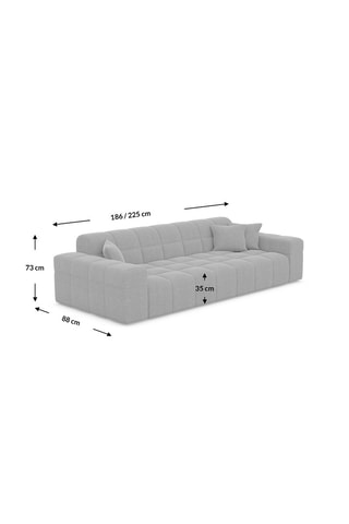 Canapé Cardano - Beige - 2 places - En tissu velours