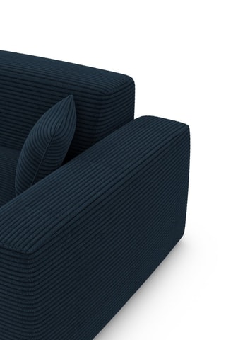 Canapé Lenova - Bleu marine - 4 places - En tissu velours