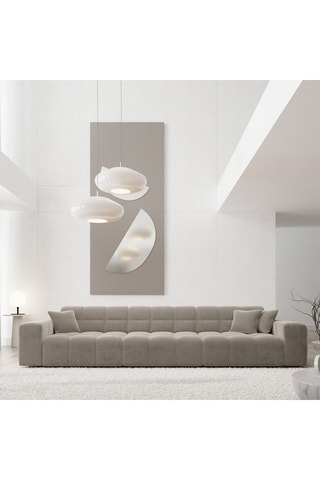 Canapé Cardano - Beige - 4 places - En tissu velours