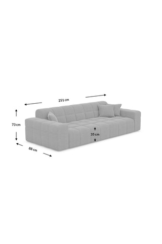 Canapé Cardano - Beige - 4 places - En tissu velours