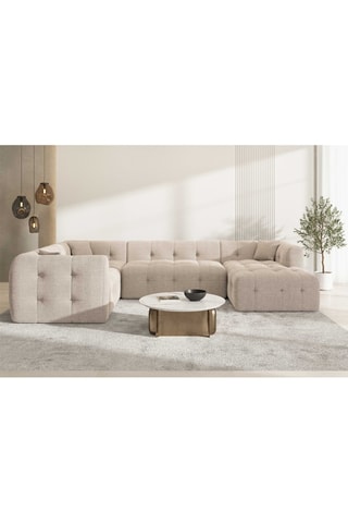 Canapé d'angle gauche panoramique Baloo Beige