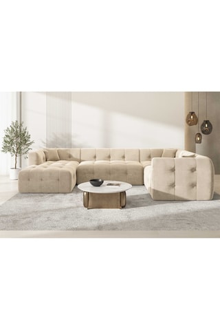 Canapés d'angle droit panoramique Baloo Crème