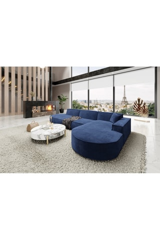 Canapé d'angle droit Victoria - Bleu Atlantique