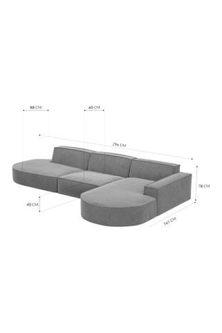 Canapé d'angle droit Victoria - Bleu Atlantique