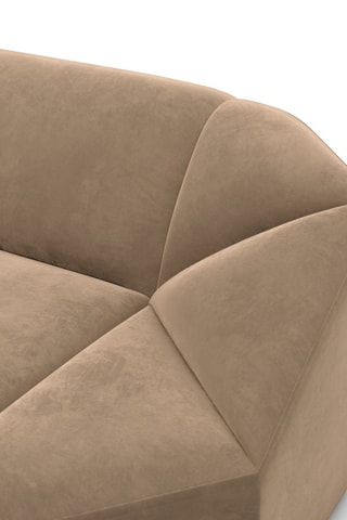 Canapé d'angle droit Laguna - Marron - 5 places - En tissu velours