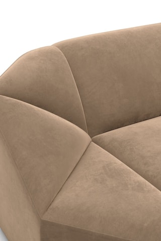 Canapé d'angle gauche Laguna - Marron - 5 places - En tissu velours