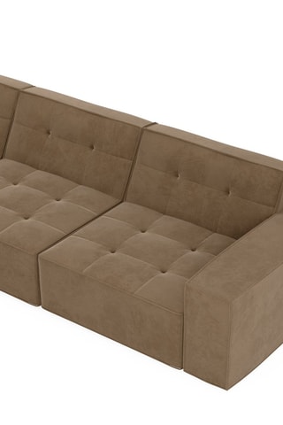 Canapé d'angle réversible Atlantis - Marron - 6 places - En tissu velours