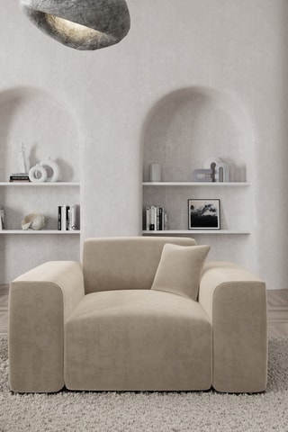 Fauteuil Lenova - Ecru - Toucher velours