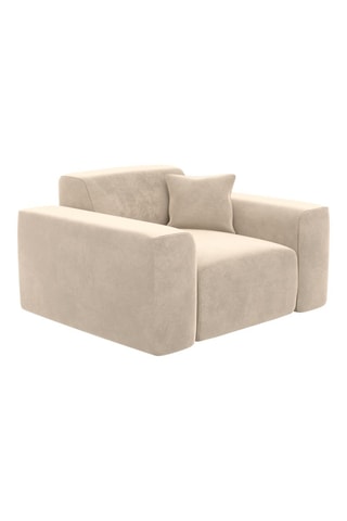 Fauteuil Lenova - Ecru - Toucher velours