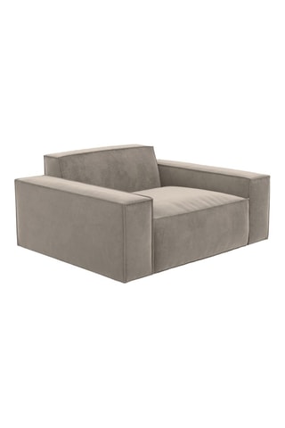 Fauteuil Lionel - Beige foncé - Toucher velours