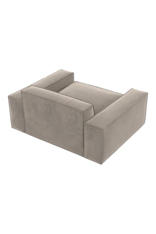 Fauteuil Lionel - Beige foncé - Toucher velours