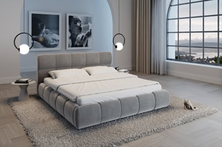 Lit-coffre avec sommier en bois de pin massif Fabia - Couchage 140 x 200 cm