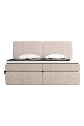 Lit-coffre avec sommier en hêtre Balboa - Beige