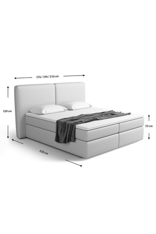 Lit-coffre avec sommier en hêtre Balboa - Beige