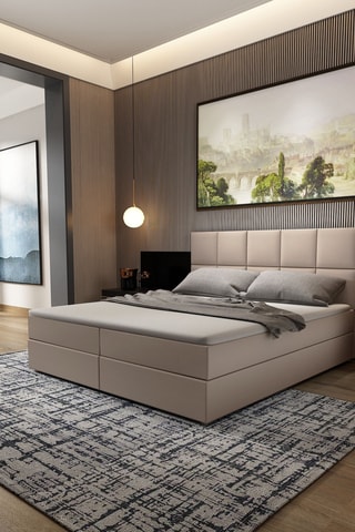 Lit-coffre avec sommier en pin massif Beatrix - 180 x 200 cm