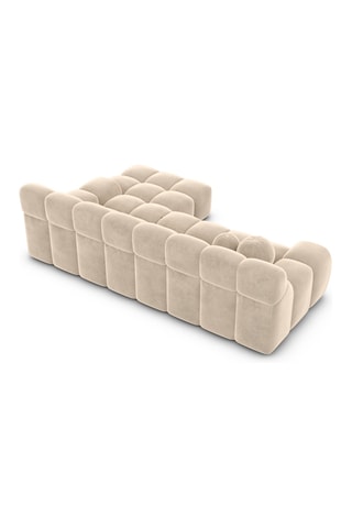 Canapé d'angle droit Bonobo - Crème - 4 places - En tissu velours