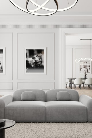 Canapé Labucca - Gris clair - 2 places - En tissu velours