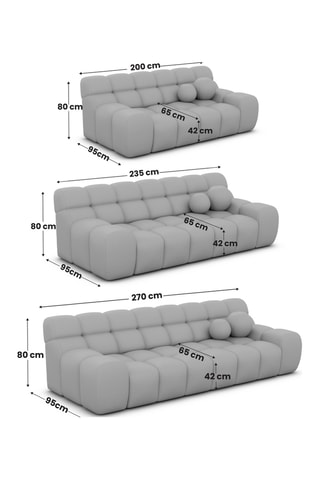 Canapé Bonobo - Blanc - 3 places - En tissu bouclette