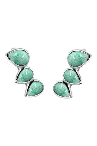 Pendientes - Plata y amazonitas