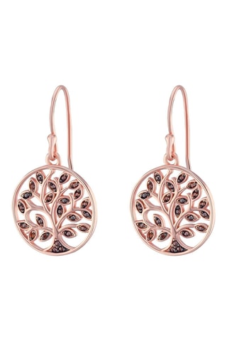 Pendientes - Plata chapada en oro rosa y cristales checos