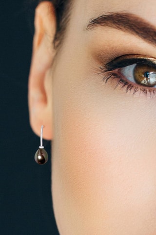 Pendientes - Plata y perlas cultivadas de Tahití