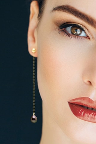 Pendientes - Plata chapada en oro amarillo y perla de agua dulce