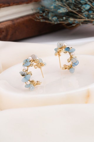 Criollas - Chapado en oro amarillo, ópalos y perlas cultivadas