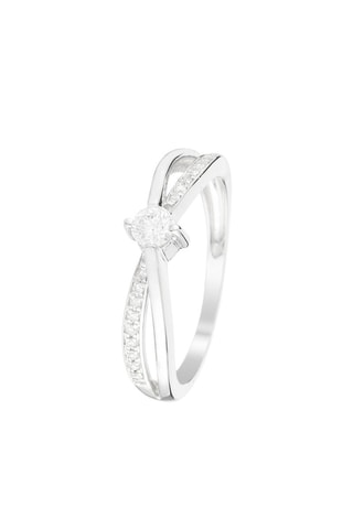 Anillo Joli Solitaire - Oro blanco y diamantes