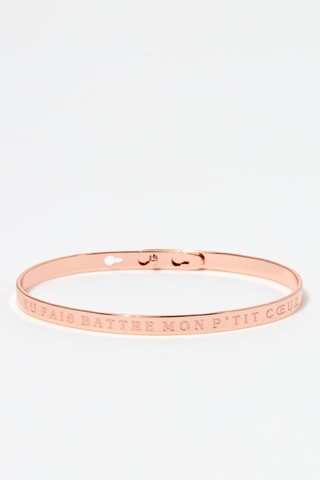 Pulsera Tu fais battre mon p'tit cœur - Rosa dorado