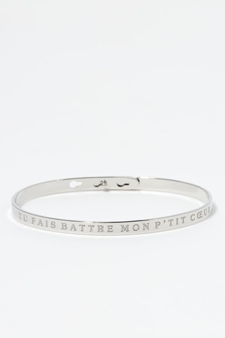 Pulsera Tu fais battre mon p'tit cœur - Plateado