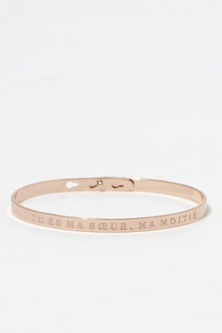 Pulsera Tu es ma sœur, ma moitié - Rosa dorado