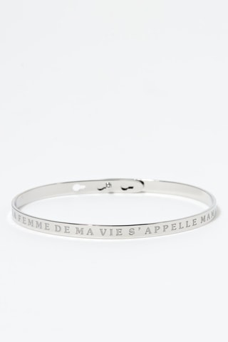 Pulsera La femme de ma vie s'appelle Maman - Plateado