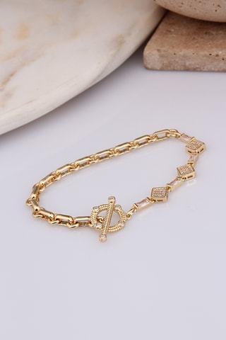 Pulsera - Chapado en oro amarillo y circones
