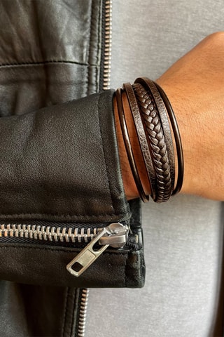 Pulsera - Marrón y plateado