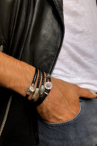 Pulsera - Piel y plata