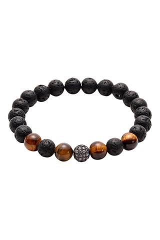 Pulsera - Ojos de tigre y piedras de lava