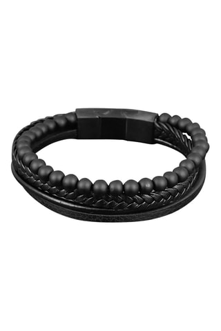 Pulsera - Piel y piedras de lava