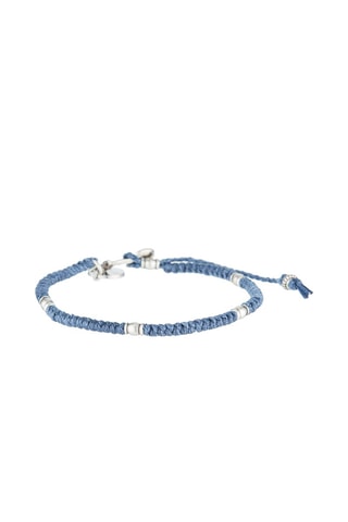 Pulsera Dark Blue Wax - Azul y plateado