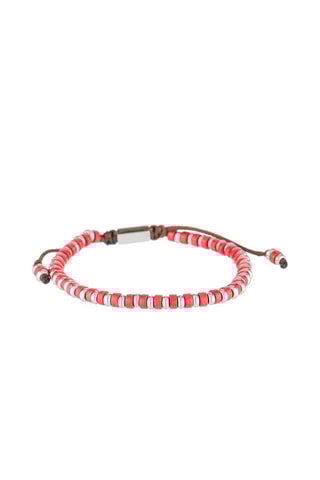 Pulsera Red Disk Stone  -  Rojo y plateado