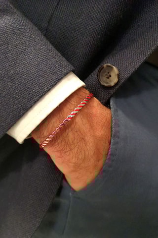 Pulsera Red wax - Rojo y plateado