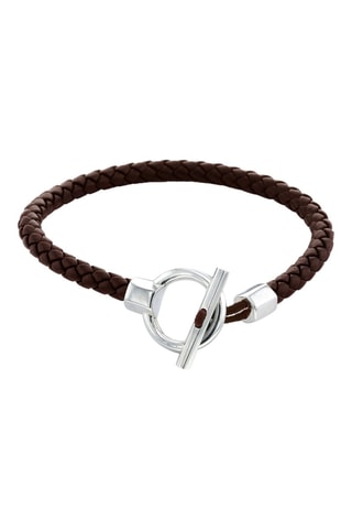 Pulsera - 
Piel y chapado en plata