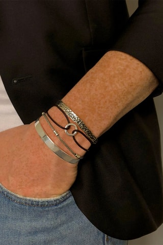 Pulsera - Piel y plata