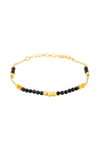 Pulsera bañada en oro fino amarillo - Ónice