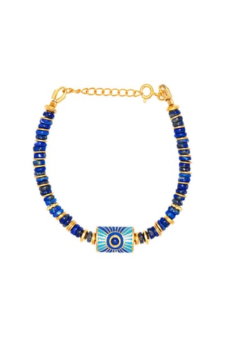 Pulsera - Chapada en oro amarillo y lapislázuli