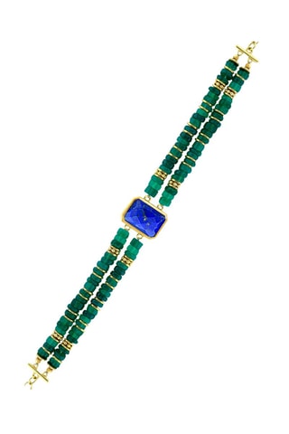 Pulsera - Chapado en oro amarillo y turquesas