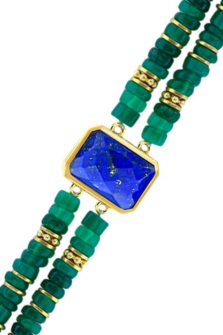 Pulsera - Chapado en oro amarillo y turquesas