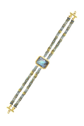 Pulsera bañada en oro fino amarillo - Labradoritas