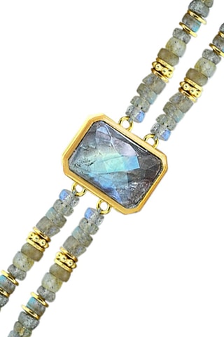 Pulsera bañada en oro fino amarillo - Labradoritas