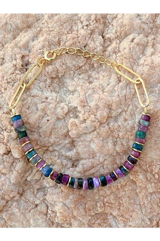 Pulsera bañada en oro fino amarillo - Turmalinas