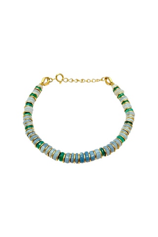 Pulsera bañada en oro fino amarillo - Ópalos y ónice